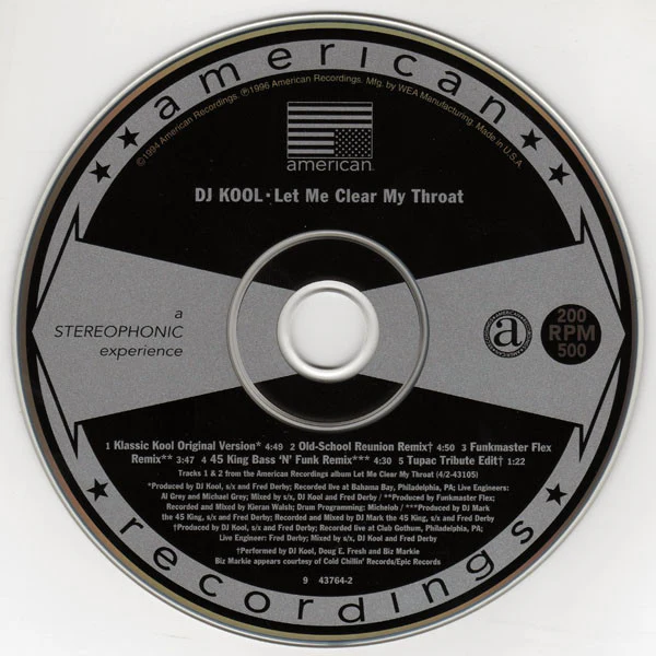 DJ Kool - Let Me Clear My Throat (CD, Maxi) (Very Good Plus (VG+)) - Image 4