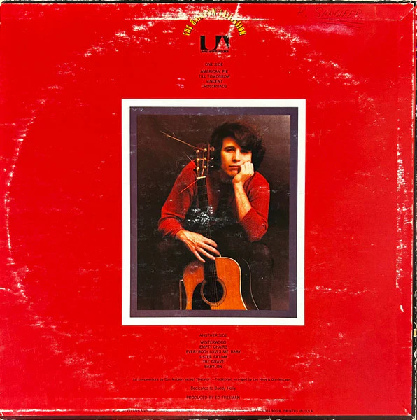 Don McLean - American Pie (LP, Album) (Very Good Plus (VG+)) - Image 2