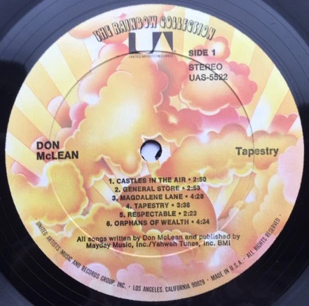 Don McLean - Tapestry (LP, Album, RE) (Very Good Plus (VG+)) - Image 4