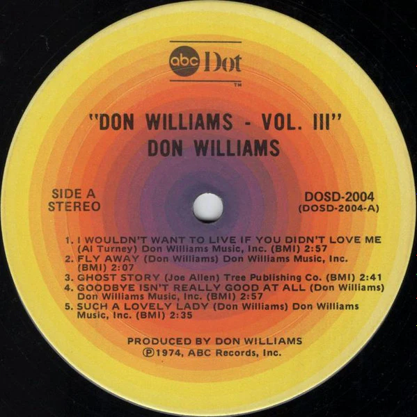 Don Williams - Vol. III (LP, Album) (Near Mint (NM or M-)) - Image 2