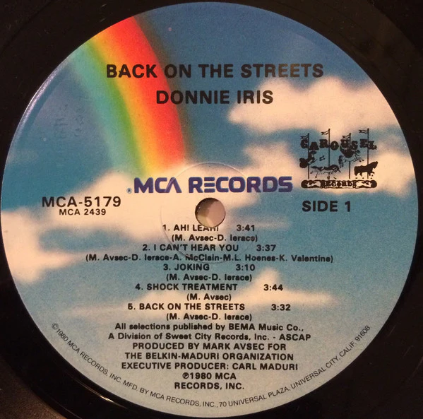 Donnie Iris - Back On The Streets (LP, Album, Glo) (Near Mint (NM or M-)) - Image 3