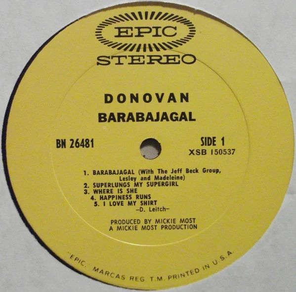 Donovan - Barabajagal (LP, Album) (Very Good Plus (VG+)) - Image 3