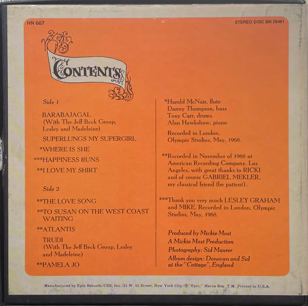 Donovan - Barabajagal (Reel, 4tr Stereo, 7" Reel, Album) (Very Good (VG)) - Image 2