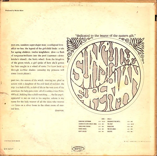 Donovan - Sunshine Superman (LP, Album, Mono, Pit) (Very Good Plus (VG+)) - Image 2