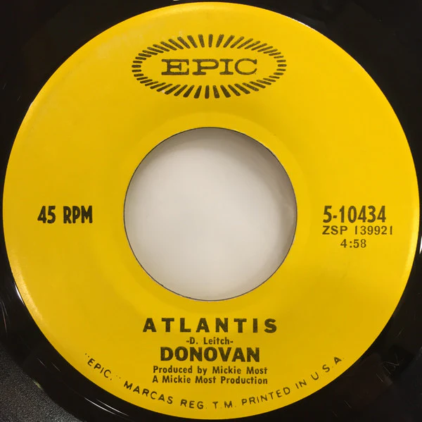 Donovan - To Susan On The West Coast Waiting / Atlantis  (7", Single, San) (Very Good Plus (VG+)) - Image 2