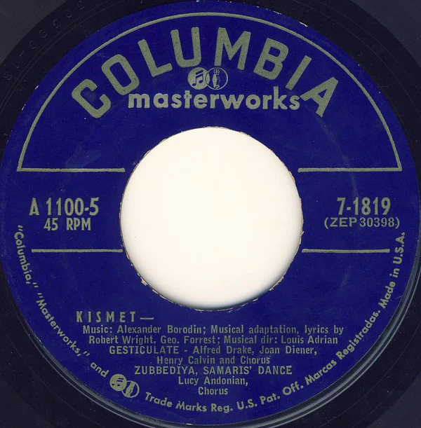 Doretta Morrow, Joan Diener, Henry Calvin, Richard Kiley, Alfred Drake - Kismet (4x7", Album, EP + Box) (Very Good Plus (VG+)) - Image 5