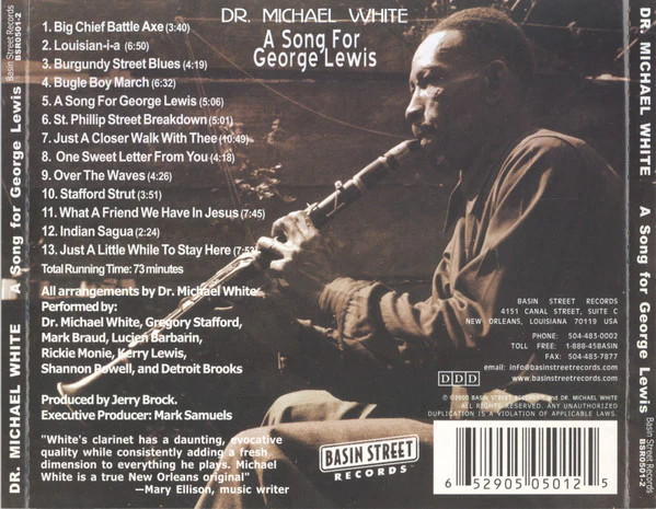 Dr. Michael White - A Song For George Lewis (CD, Album) (Near Mint (NM or M-)) - Image 2