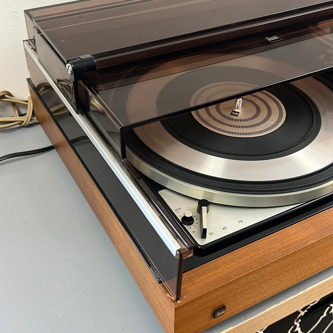 Dual 1218 Turntable with Dual Plinth & CH21 Sliding Dust Cover * Shure M91 * Super Rare ! - Image 2