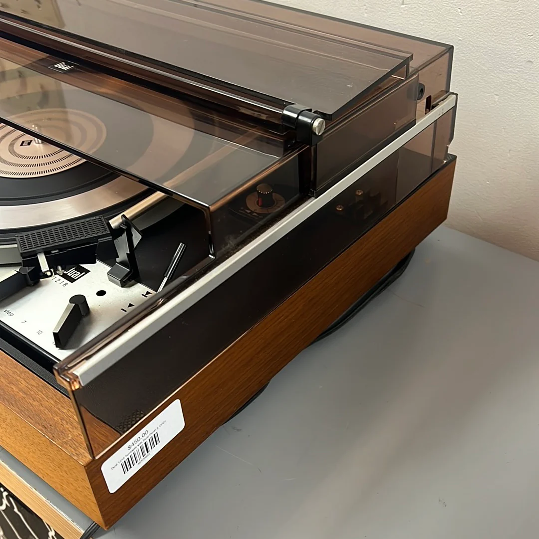 Dual 1218 Turntable with Dual Plinth & CH21 Sliding Dust Cover * Shure M91 * Super Rare ! - Image 4