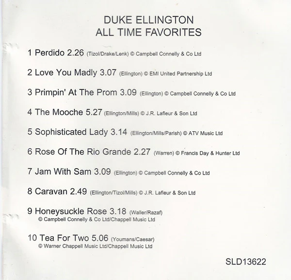 Duke Ellington - All Time Favorites (CD, Comp) (Near Mint (NM or M-)) - Image 2