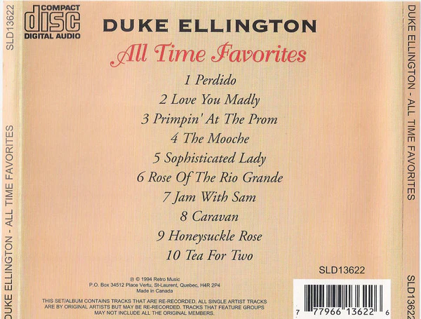 Duke Ellington - All Time Favorites (CD, Comp) (Near Mint (NM or M-)) - Image 3