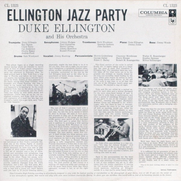 Duke Ellington And His Orchestra - Ellington Jazz Party (LP, Album, Mono) (Very Good Plus (VG+)) - Image 2
