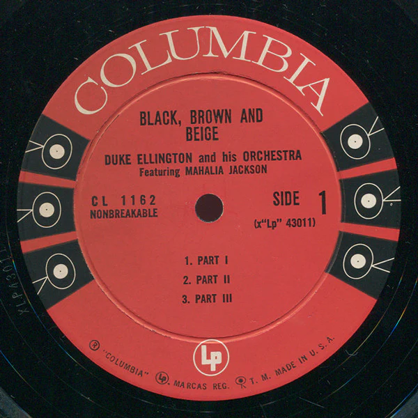 Duke Ellington And His Orchestra Featuring Mahalia Jackson - Black, Brown And Beige (LP, Album, Mono) (Very Good Plus (VG+)) - Image 3