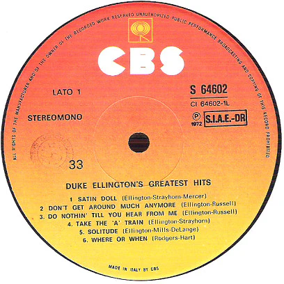 Duke Ellington - Duke Ellington's Greatest Hits (LP, Comp, RE) (Very Good Plus (VG+)) - Image 2