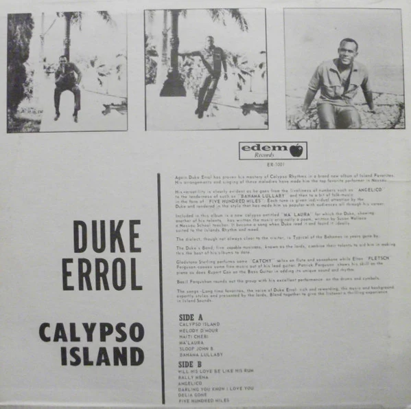 Duke Errol - Calypso Island (LP, Album) (Good Plus (G+)) - Image 3