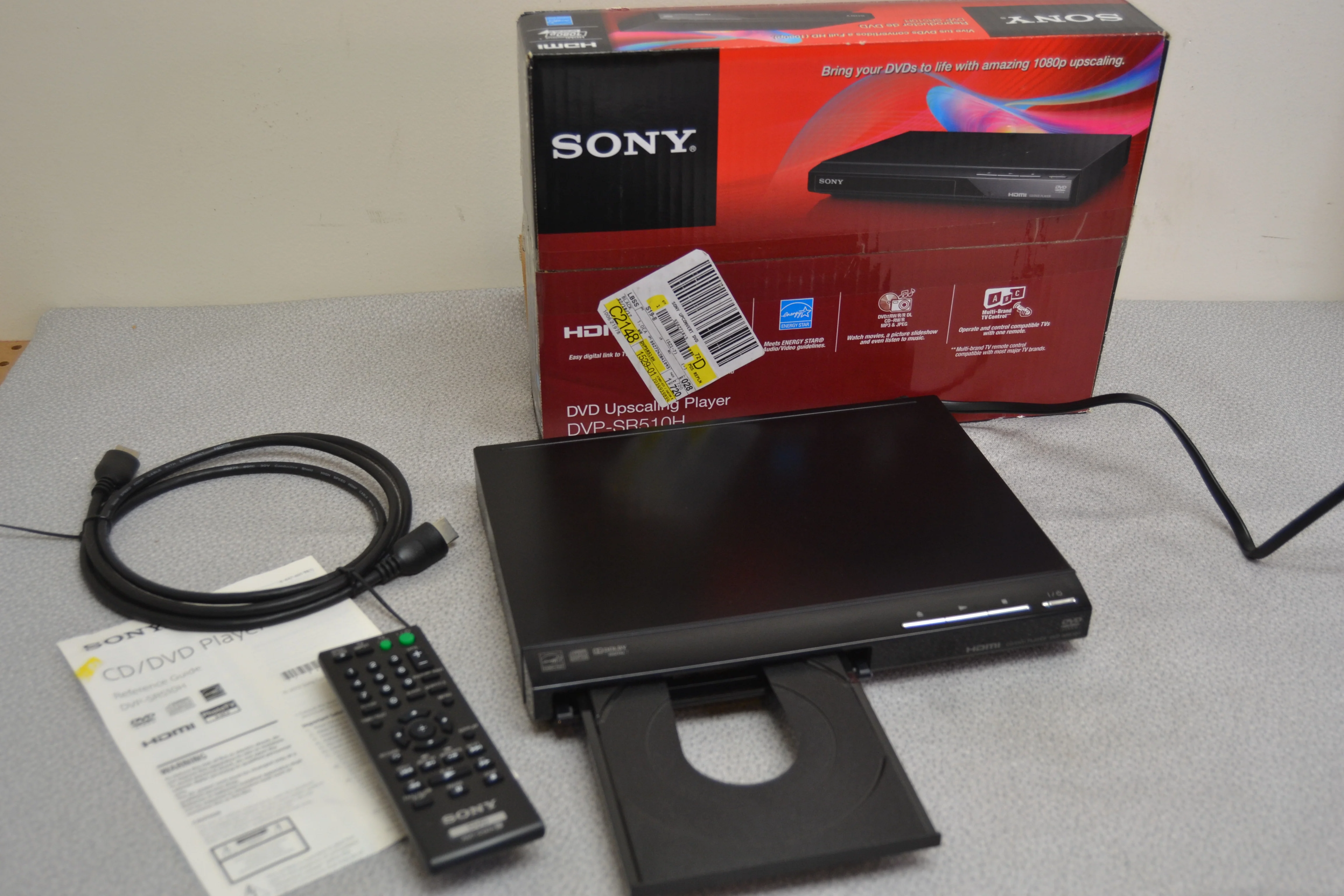 DVP-SR510H DVD Player * Box * Manual * Remote * HDMI Cable