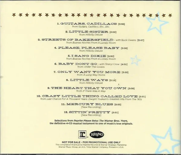 Dwight Yoakam - Selections From Reprise Please Baby: The Warner Bros. Years (CD, Comp, Promo) (Very Good Plus (VG+)) - Image 2