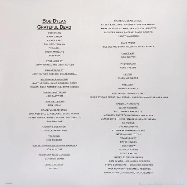 Bob Dylan & The Grateful Dead - Dylan & The Dead (LP, Album, RSD, Ltd, RE, Red) (Near Mint (NM or M-)) - Image 4