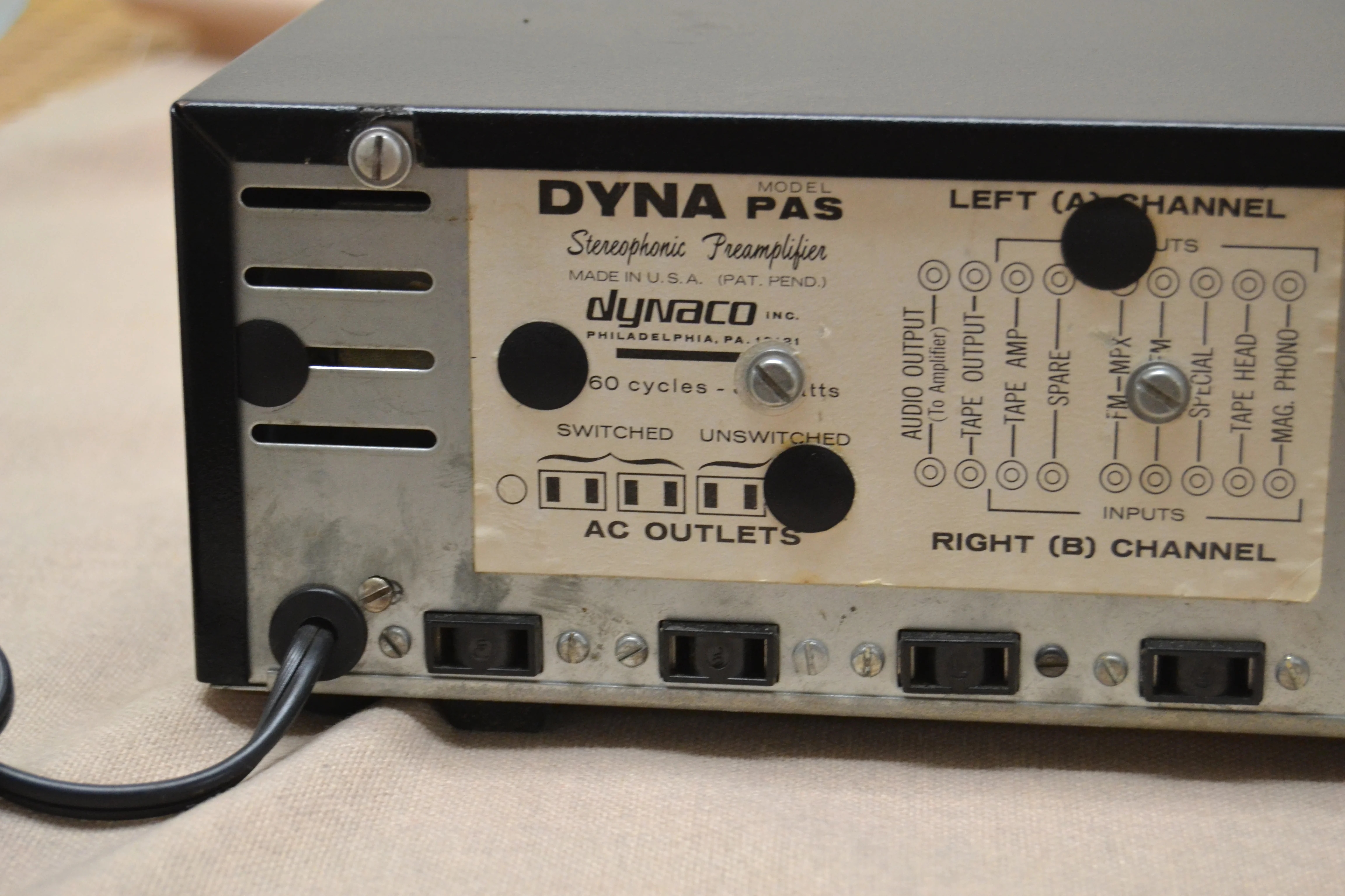 Dynaco Dyna PAS 3 Stereo Tube Preamplifier * Fully serviced and restored to factory specs * - Image 9