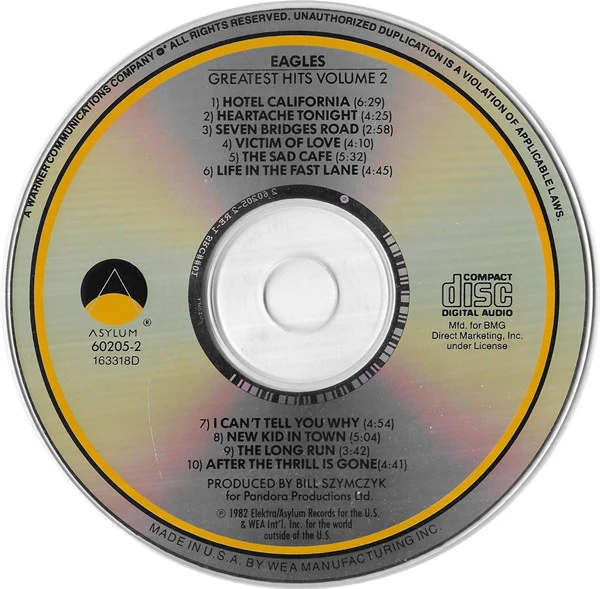 Eagles - Eagles Greatest Hits Volume 2 (CD, Comp, Club, BMG) (Very Good Plus (VG+)) - Image 3