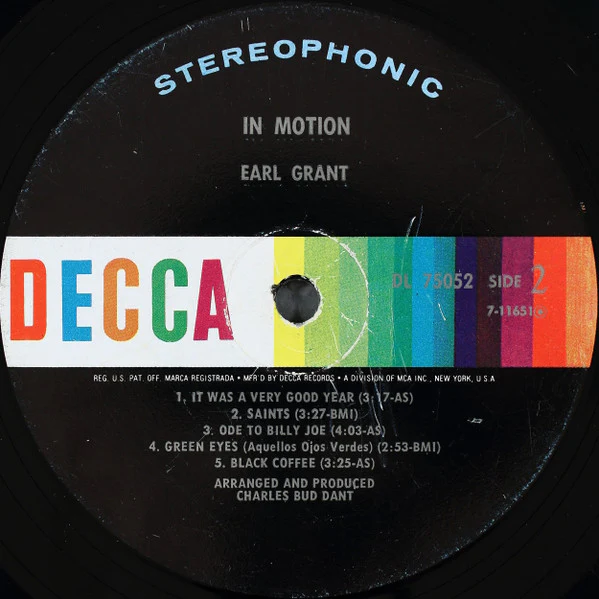 Earl Grant - In Motion! (LP, Glo) (Very Good Plus (VG+)) - Image 4