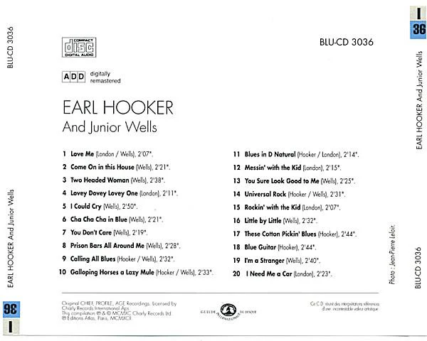 Earl Hooker And Junior Wells - Earl Hooker And Junior Wells (CD, Comp, RE, RM) (Near Mint (NM or M-)) - Image 2