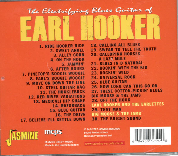 Earl Hooker - The Electrifying Blues Guitar Of Earl Hooker - Ride Hooker Ride, 1953-1962 (CDr, Comp, Mono) (Near Mint (NM or M-)) - Image 2