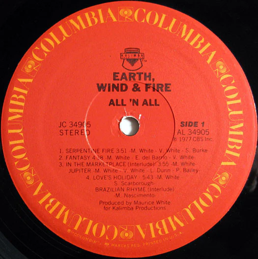 Earth, Wind & Fire - All 'N All (LP, Album, Pit) (Near Mint (NM or M-)) - Image 3