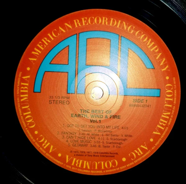 Earth, Wind & Fire - The Best Of Earth, Wind & Fire Vol. 1 (LP, Comp) (Near Mint (NM or M-)) - Image 3