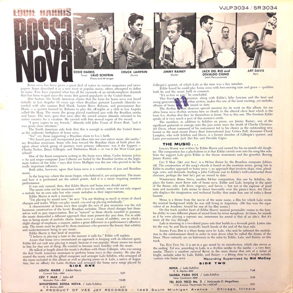 Eddie Harris - Bossa Nova (LP, Album, Mono) (Very Good (VG)) - Image 2