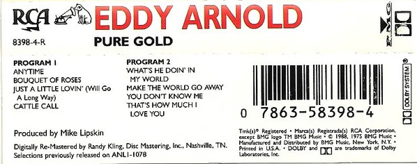 Eddy Arnold - Pure Gold (Cass, Comp) (Near Mint (NM or M-)) - Image 2