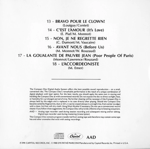 Edith Piaf - The Voice Of The Sparrow: The Very Best Of Edith Piaf (CD, Comp) (Mint (M)) - Image 5