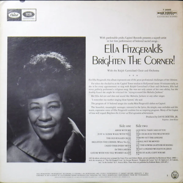 Ella Fitzgerald - Brighten The Corner (LP, Album, Mono) (Near Mint (NM or M-)) - Image 2