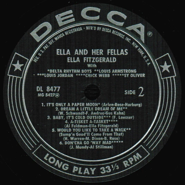 Ella Fitzgerald - Ella And Her Fellas (LP, Album, Mono, Glo) (Very Good (VG)) - Image 4