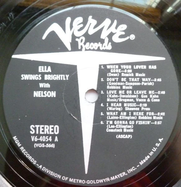 Ella Fitzgerald - Nelson Riddle - Ella Swings Brightly With Nelson (LP, Album) (Very Good Plus (VG+)) - Image 3