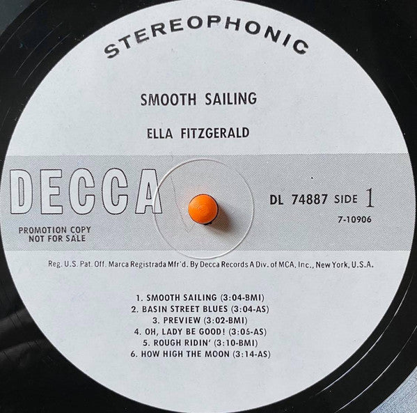 Ella Fitzgerald - Smooth Sailing (LP, Comp, Promo, Dec) (Very Good (VG)) - Image 5