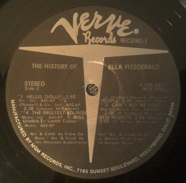 Ella Fitzgerald - The History Of Ella Fitzgerald (2xLP, Comp) (Very Good Plus (VG+)) - Image 3