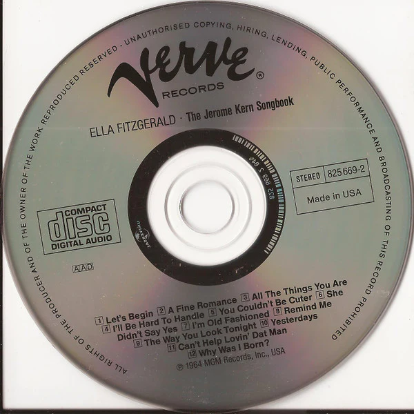 Ella Fitzgerald - The Jerome Kern Songbook (CD, Album, RE, RM) (Very Good Plus (VG+)) - Image 3