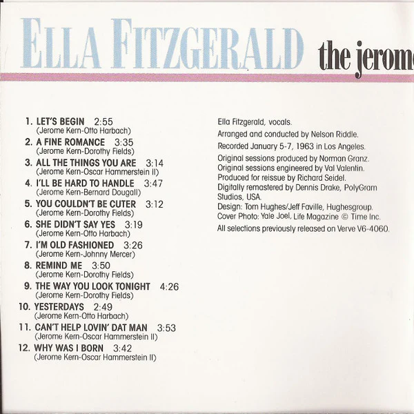 Ella Fitzgerald - The Jerome Kern Songbook (CD, Album, RE, RM) (Very Good Plus (VG+)) - Image 5