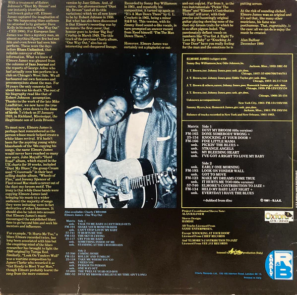 Elmore James - Got To Move (LP, Comp) (Near Mint (NM or M-)) - Image 2