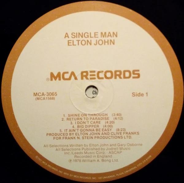 Elton John - A Single Man (LP, Album, Glo) (Very Good Plus (VG+)) - Image 4