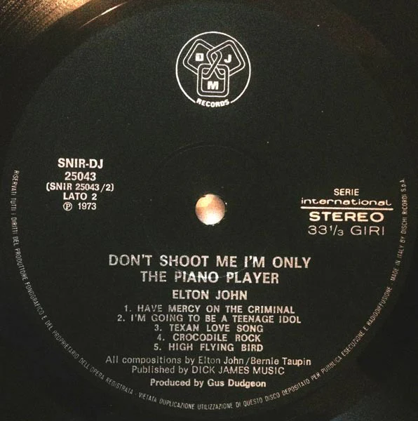 Elton John - Don't Shoot Me I'm Only The Piano Player (LP, Album, Gat) (Very Good Plus (VG+)) - Image 4