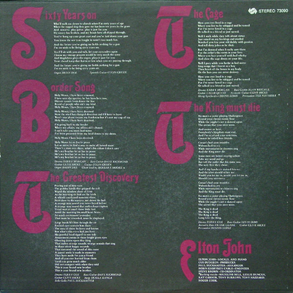 Elton John - Elton John (LP, Album, Gat) (Very Good Plus (VG+)) - Image 3