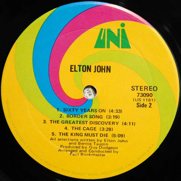 Elton John - Elton John (LP, Album, Mon) (Very Good (VG)) - Image 5