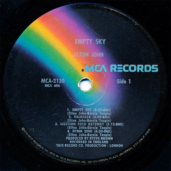 Elton John - Empty Sky (LP, Album, RE, Glo) (Near Mint (NM or M-)) - Image 3