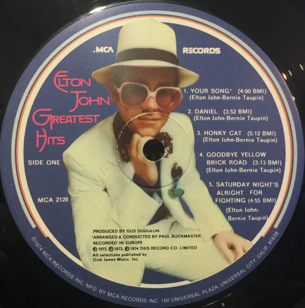Elton John - Greatest Hits (LP, Comp, Glo) (Near Mint (NM or M-)) - Image 3