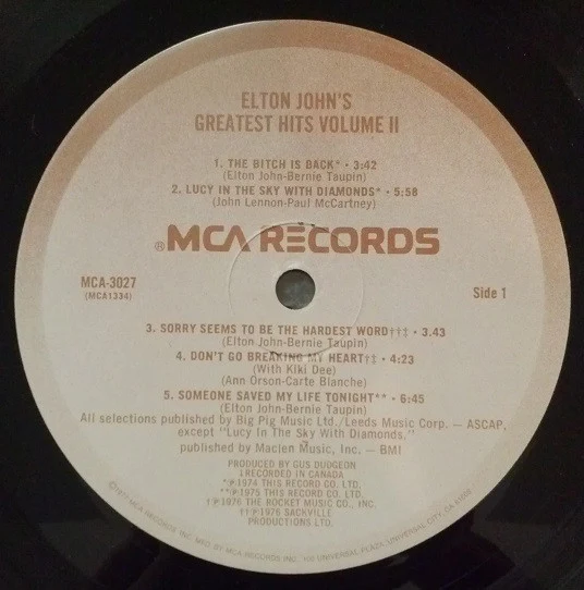 Elton John - Greatest Hits Volume II (LP, Comp, Glo) (Near Mint (NM or M-)) - Image 3