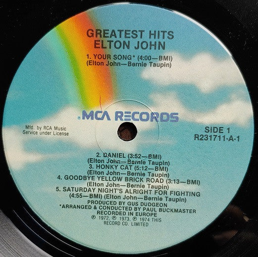 Elton John - Greatest Hits (Volumes One And Two) (2xLP, Comp, Club, Ind) (Very Good Plus (VG+)) - Image 3