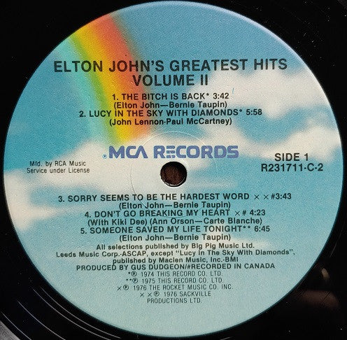 Elton John - Greatest Hits (Volumes One And Two) (2xLP, Comp, Club, Ind) (Very Good Plus (VG+)) - Image 5