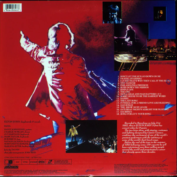 Elton John - Live World Tour 1992 (Laserdisc, 12", NTSC) (Near Mint (NM or M-)) - Image 3